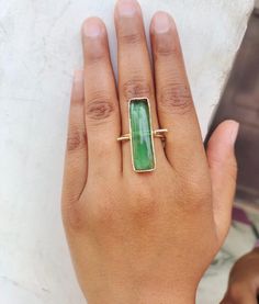 Natural Green Onyx Ring, Brass Ring, Handmade Gemstone Ring, Cocktail Ring, Statement Ring, Gift for her, Rectangle Shape Green Onyx Ring Metal:- Brass HandmadeJewelry ❥ Customer satisfaction is our biggest priority, please contact us with any questions/queries for future or existing orders, and we will do our best to make sure you are happy with your order. ❥Please make sure to add the correct address during check out. You can return your purchased item within 15 days after successful delivery. Ring Metal, Brass Ring, Onyx Ring, Green Onyx, Ring Handmade, Cocktail Ring, Rectangle Shape, Cocktail Rings, Metal Rings