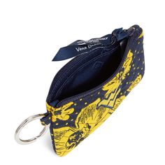 Our popular Zip ID Case is now combined with our Lanyard for the ultimate in hands-free organization. Keep ID, credit cards, cash, coins, etc. in the compact case and then loop the Lanyard around your neck. Vera Bradley Collegiate Zip ID Lanyard in Navy/Gold Rain Garden with West Virginia University Logo Notre Dame Logo, Virginia University, Id Lanyard, West Virginia University, Campus Backpack, Backpack Lunch Bag, University Of South Carolina, Duffel Bag Backpack, University Logo