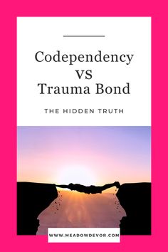 the cover for codependency vs trauna bond, which is featured in pink