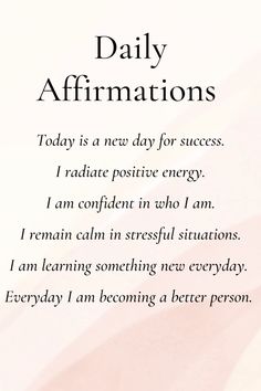 a poem written in black and white with the words daily affirmations on it