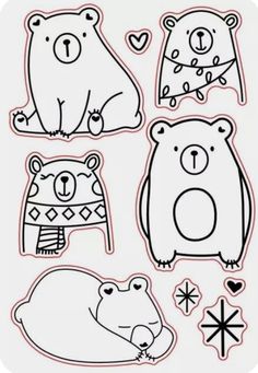 some animals are drawn in the shape of stickers