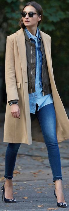 Helene Berman Coat & J Crew Skinny Jeans Outfit & Accessories Steve Madden Jacket, Posts Ideas, Womens Fashion Casual Chic, Looks Jeans, Outfit Jeans, Looks Style, Fall Winter Outfits, Look Chic, Womens Fashion Casual