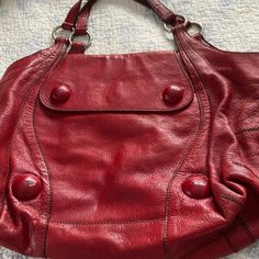 Red Leather Anya Hindmarch Bag, Anya Hindmarch, Red Leather, Shoulder Bags, Size 16, Bag Lady, Shoulder Bag, Red, Leather