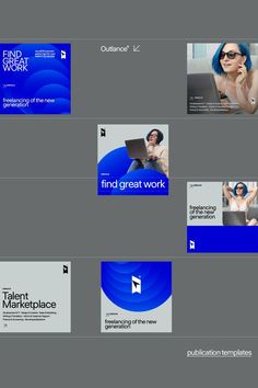 a series of brochures designed to look like people working on computers