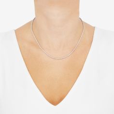 Always look polished when you wear this chic semi-solid glitter rope chain necklace. 14K white gold 2mm width 18 inches with lobster clasp Elegant Silver Rope Chain Necklace With Figaro Style, Classic Rope Chain Necklace As Gift, Elegant Rope Chain Necklace For Anniversary, Elegant Anniversary Rope Chain Necklace, Elegant White Gold Rope Chain Necklace As Gift, Classic Rope Chain Necklace For Anniversary, Elegant White Gold Wheat Chain Necklace, Elegant Silver Rope And Figaro Chain Necklace, Elegant Silver Figaro Rope Chain Necklace