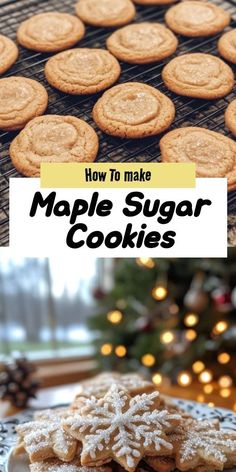 homemade maple sugar cookies on a plate with the words how to make maple sugar cookies