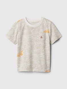 Soft knit T-shirt.  Crewneck.  Short sleeves.  Patch pocket at chest with embroidered Brannan Bear.  Allover stripes.  Hits at the hip.  Sizes range from baby to toddler. Support People, Stripe T Shirt, Gender Equality, Carters Baby, Knitted Tshirt, Baby Gap, Mix And Match