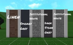 Modern Bloxburg Color Palette, Bloxburg Rustic Color Schemes, Roblox Bloxburg House Color Schemes Exterior, Bloxburg Wall Palette, Blocksburg House Color Schemes, Bloxburg Modern Colour Schemes, Bloxburg House Wall Colours Exterior, Bloxburg Realistic Color Palette, Modern Colour Scheme Bloxburg