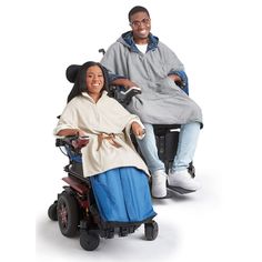 a man sitting in a wheel chair next to a woman