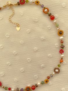 Clementine Necklace Delicate Autumn Flower Necklace Dainty Seed Bead Choker - Etsy Australia Beaded Chocker Ideas, Bead Necklace Designs, Indie Necklaces, Beaded Necklace Flower, Flowers Necklaces, Flower Bead Necklace, Flower Beaded Necklace, Jewelry Making Ideas, Beaded Flower Necklace