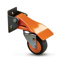 an orange and black dolly with two wheels