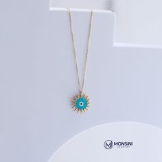 14K Real Gold Mini Sun Turquoise Enamel Pendant Minimal Design Dainty Necklace Brilliant Surface Gift for Women Valentine's Day Birthdays ❤❤【Materials & Specifications】❤❤ ❤【All of our products are 585 14K Original Gold】 Pendant Width:1.5cm (0.59in) Pendant Length:1.5cm (0.59in) ❤【Available in 4 different chain lengths】 42 cm (16.5 in) 44 cm (17.3 in) 46 cm (18.1 in) 48 cm (18.8 in) ❤❤Good Vibes Only❤❤ Every day has something to celebrate. wear your necklace as a reminder to smile, stay posit Fine Jewelry In 14k Gold With Turquoise, 14k Gold Turquoise Fine Jewelry, Turquoise 14k Gold Fine Jewelry, 14k Gold Turquoise Pendant Jewelry, Blue Birthstone Jewelry In Gold Plated, Blue Birthstone Gold-plated Jewelry, Turquoise Round Jewelry For May Birthstone, Blue Gold-plated Birthstone Jewelry, Turquoise Round Gold-plated Jewelry