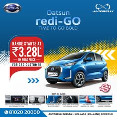 an advertisement for the datsun redi - go