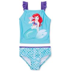 Get Your Little Princess Ready For A Day At The Beach With This Adorable Disney Ariel The Little Mermaid Tankini Swimsuit. Perfect For Baby And Toddler Girls, This Swimsuit Features A Colorful And Vibrant Design That Will Make Your Little One Stand Out. The T.H.E. Brand Guarantees A High-Quality Product That Will Last All Summer Long. Ideal For All Disney Fans, This Swimsuit Is Part Of The Character Family Collection And Comes In A Variety Of Sizes For Both Babies And Toddlers. Whether You're Pl Toddler Swimsuits, Mermaid Swimsuit, Mermaid Baby, Little Mermaid Ariel, Baby Mermaid, Tankini Swimsuit, Swimming Bathing Suits, Princesa Disney, Swim Tankini