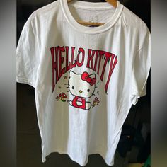 Super Adorable New Hello Kitty T-Shirt New With Tags. 100% Cotton Accept Reasonable Offers Trendy Cotton T-shirt With Hello Kitty Print, Cute White T-shirt For Streetwear, Hello Kitty Cotton Crew Neck Top, Red Hello Kitty Print Crew Neck Top, Trendy Cotton Hello Kitty T-shirt, Y2k Hello Kitty Print Crew Neck T-shirt, Casual Hello Kitty Crew Neck Top, Casual Red Hello Kitty Top, Red Crew Neck Top With Hello Kitty Print