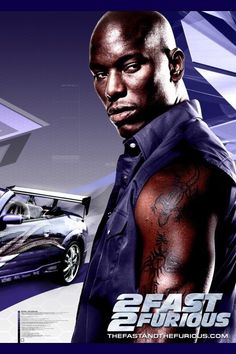 the fast and the furious movie poster is shown in this image, it looks like he has tattoos on his arm