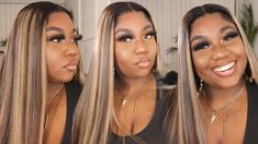 NO BLEACH NO DYE || CUSTOMIZING HONEY BLONDE HIGHLIGHTED WIG || AFFORD HAIR Highlighted Wig, Honey Blonde Highlights, Dark Skin Women, Honey Blonde, Blonde Highlights, Lace Front, Natural Hair, Natural Hair Styles, Bleach