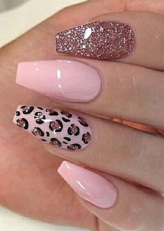 Ombre Nail Design, Cheetah Print Nails, Valentine Nails, Leopard Print Nails, Colorful Nails, Leopard Nails, Glitter Design, Design Nails, Pink Nail Designs