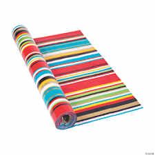 multicolored striped yoga mat rolled up on white background