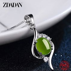 |200000639:883|200000639:200661028|200000639:200661029 Silver Necklaces Women, Jewelry Heart, Drop Pendant Necklace, Necklace Chain Lengths, Emerald Necklace, Pretty Necklaces, Travel Souvenirs, Moonstone Pendant, Green Jade