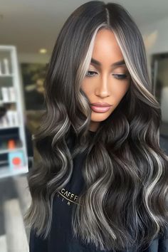 Bright Blonde Money Piece On Super Dark Brunette Bright Blonde Money Piece, Money Piece Ideas, Brunette Hair With Money Piece, Bright Money Piece, Hair Inspiration Brunette, Super Blonde Hair, Money Piece Highlights, Hair With Money Piece