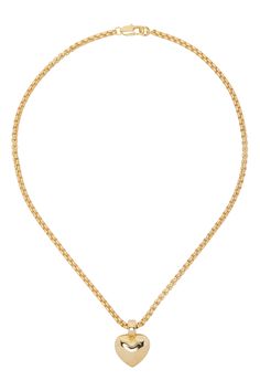 Laura Lombardi: Gold Chiara Necklace | SSENSE Laura Lombardi, Necklace Box, Box Chain, Minimalist Jewelry, Favorite Jewelry, Designer Fashion, Clothing Accessories, How To Find Out, Gold Tones