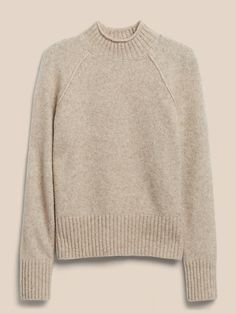 Relaxed Mock-Neck Sweater | Banana Republic Mom Style Fall, Joanna Gaines Style, Unique Yarn, Cashmere Wrap, Warm Sweater, High Neck Sweater, Short Cut, Banana Republic Sweater, Warm Sweaters