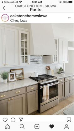 the kitchen is clean and ready to be used by someone who likes it on instagram