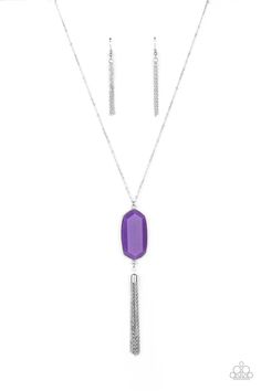 Paparazzi Accessories - Got a Good Thing Glowing - Purple Necklace - Bling by JessieK Glowing Necklace, Purple Acrylic, Hanging Necklaces, Acrylic Gems, Purple Necklace, Paparazzi Accessories, Teardrop Necklace, Matching Accessories, Paparazzi Jewelry