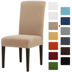 an upholstered dining chair with different colors