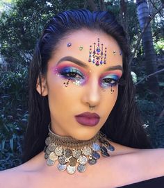 Caribana Makeup, Festival Face Gems, Masquerade Makeup, Festival Makeup Tutorial, Coachella Makeup, Festival Makeup Rave, Festival Makeup Glitter, Festival Face