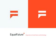 an orange and white background with the words equal future written in two different font styles