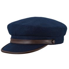 A Ringo cap made of high quality, warm wool. The piping on the visor, decorative strap and buttons are made of genuine leather. The inner lining is made of viscose and the sweatband is made of natural leather. Shape memory visor. This model of cap is also known as fiddler cap or greek style fisherman's cap. MST-RIN-W51 Taxi Hat, Drawing Outfits, Fiddler Cap, Silly Clothes, Safari Hat, Wool Caps, Vintage Biker, Peaked Cap, Greek Style