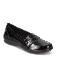 PRICES MAY VARY. Its ultimate comfort features including a long-lasting Orth Olite footbed reduce impact, making it perfect for barefoot wear, cushioned insole Stretch Gore 100% Leather Easy to Slip-on Heel height- 1.73" heel This casual loafer style is marked by a full grain and a decorative strap detail. A pair of subtle elastic gores give it an immediate slip-on fit. Black Loafers With Removable Insole, Medium Width, Loafer Style, Clarks Women's, Loafers Style, Casual Loafers, Fashion Toys, Kids Luggage, Luxury Store, Slip Ons