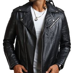 Men Classic Biker Black Leather Jacket Biker jackets have been part of fashion trends since the dawn of time. A tailored silhouette, rugged elegance, and edgy aesthetic make a classic biker jacket highly appealing and a closet staple. Perfect for city chic aesthetics, a black biker jacket exudes urban fashion vibes and allows effortless styling with casual outfits for a star boy core. AlexGear is introducing a black biker jacket for all our men seeking a timeless addition to their wardrobe. The Urban Long Sleeve Biker Jacket For Biker Events, Classic Winter Biker Jacket For Motorcycling, Classic Biker Jacket For Fall Streetwear, Fitted Urban Style Biker Jacket, Classic Biker Jacket For Urban Adventures In Fall, Punk Biker Jacket With Zipper Closure, Fitted Masculine Biker Jacket For Fall, Masculine Fitted Biker Jacket For Fall, Biker Style Leather Jacket For Motorcycling