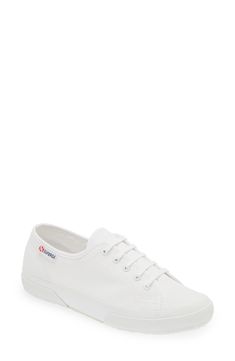 Bring tennis-inspired style to your wardrobe with this especially lightweight sneaker that boasts a cotton-canvas upper and a vulcanized-rubber sole. 1 3/4" heel; 1" platform Cushioned insole Textile upper and lining/rubber sole Imported Cotton Sneakers With Gum Sole For Sports, White Canvas Shoes With Rubber Sole For Everyday, Spring Sporty Cotton High-top Sneakers, Cotton Sneakers For Everyday Spring Wear, Everyday Cotton Sneakers For Spring, White Cotton High-top Sneakers For Spring, Cotton Everyday Sneakers For Spring, Everyday White Canvas Sneakers, White Cotton Canvas Shoes For Everyday