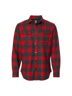 5.4 oz./yd, cotton/polyester CVC fabric. Modern fit. Two flap pockets with snap closure. Dyed-to-match snaps. Inside chest pocket. Half back yoke. Snap closure on cuffs.Burnside Snap Front Long Sleeve Plaid Flannel Shirt (Red/ Heather Black) Red Casual  Long Sleeve Fabric Plaid Shirt Non-Stretch  Men Clothing, size features are:Bust: ,Length: ,Sleeve Length: Flannel Top With Snap Buttons And Collared Shape, Fall Outdoor Top With Snap Buttons, Relaxed Fit Cotton Flannel Shirt With Snap Buttons, Outdoor Cotton Top With Snap Buttons, Cotton Top With Snap Buttons For Outdoor, Cotton Flannel Shirt With Snap Buttons For Fall, Outdoor Cotton Flannel Shirt With Button Closure, Outdoor Cotton Flannel Shirt With Buttons, Casual Cotton Flannel Shirt With Snap Buttons