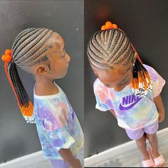 Braid Back Ponytail, Cornrow Beads Hairstyles, Back To School Braids Black Kids, Cute Cornrows, Girls Braided Hairstyles Kids, Braids Beads, Hairstyle Ponytail