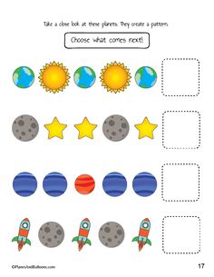 worksheet for kids to practice counting the planets