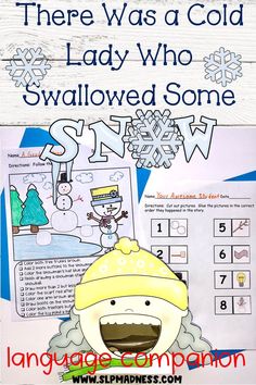 there was a cold lady who swallowed some snow with this free printable winter activity