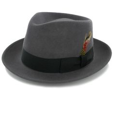 Belfry Gangster - Soft Wool Fedora Fitted Felt Hat With Short Brim, Felt Hat With Fitted Short Brim, Classic Short Brim Felt Hat, Classic Felt Hat With Short Brim, Classic Short Brimmed Felt Hat, Classic Solid Color Felt Fedora, Classic Gray Flat Brim Hat, Classic Felt Fedora Hat, Classic Gray Fedora