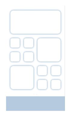 a white paper with squares and rectangles on the bottom, in light blue