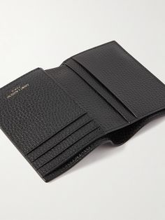 SAINT LAURENT's 'Cassandre' logo was introduced in 1961 and has been a marker of quality ever since. Appliquéd with the motif at the front, this 'Tiny' bifold wallet is all you need on the go – it's made from sleek full-grain leather and opens to a sizeable bill sleeve and plenty of card slots. Bifold Wallet Men, Wallet Design, Slim Leather Wallet, Wallet For Men, Leather Bifold Wallet, Minimalist Wallet, Leather Wallet Mens, Bifold Wallet, Christmas 2024