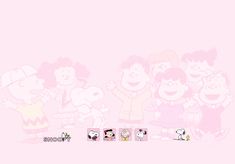 the peanuts gang wallpaper with pink background