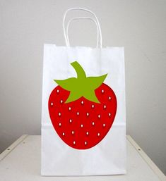 Strawberry Goody Bags, Strawberry Favor Bags, Strawberry Gift Bags, Strawberry Goodie Bags, Strawberry Party Strawberry Centerpieces, Strawberry Theme Party, Strawberry Watercolor, Strawberry Theme, Strawberry Shortcake Party, Strawberry Gifts, Strawberry Birthday, Strawberry Decorations, Strawberry Party