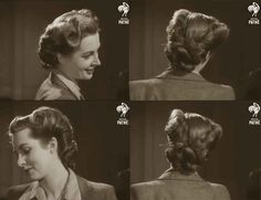 1940s-hairstyle-american-wartime-hairdos-1944- 1930s Hair, 40s Hairstyles, Historical Hairstyles