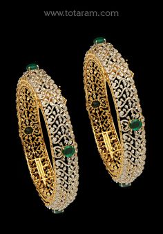 18 karat gold diamond kada for women with color stones - set of 2 (1pair)
  note : this item comes with a clip. so that you can open it and wear it directly on your wrist.
    note : minimum size : 2-4 & maximum size : 2-5.


enhance your style with 18 karat gold diamond kada for women    indulge in luxury with this exquisite 18 karat gold diamond kada for women. handcrafted in india by skilled artisans, this set of 2 kadas is a perfect blend of elegance and sophistication. the dazzling diamonds Traditional Gold Bangle With Diamond Accents, Hand Set Diamond Bangle For Festivals, Elegant Diamond Bangle For Festivals, Traditional Diamond Bangle With Diamond Accents, Festive Diamond Bangle With Intricate Design, Festival Diamond Bangle, Traditional Bangle With Diamond Accents For Anniversary, Diamond Bangle With Intricate Design In Yellow Gold, Diamond Bangle In Yellow Gold With Intricate Design