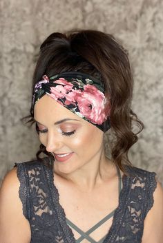 Floral placement will vary!  Black mauve floral twisted headband,flower headband,newborn headband for photography,nurse headband, wide headband, boho headband,baby girl  How adorable is this floral print twisted turban headband? Perfect for a gift!  💕Are you a nurse? First off I just want to thank you because you are a true hero with everything going on in this world. So thank you...  💕Material    Brushed fabric  💕Little side note:   Because these headbands are handmade by me the headbands wi Nurse Headband, Button Headband, Twisted Turban Headband, Twisted Headband, Yoga Headband, Turban Headband, Boho Headband, Wide Headband, Burgundy Floral