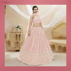 Lehenga Choli Peach Lehenga, Georgette Material, Georgette Lehenga, Reception Lehenga, Party Wear Lehenga Choli, Lehenga Gown, Weddings Receptions, Bollywood Lehenga, Net Lehenga