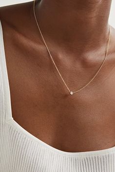 Gold Gold diamond necklace | STONE AND STRAND | NET-A-PORTER Minimalist Single Strand Jewelry For Layering, Minimalist Single Strand Necklaces For Layering, Minimalist 14k Gold Single Strand Jewelry, Dainty Single Strand Diamond Necklace Gift, Dainty Round Station Necklace, 14k Gold Single Strand Diamond Necklace, Minimalist 14k Gold Single Strand Necklace, Delicate Chain Station Necklace, Minimalist Round Station Necklace As Gift